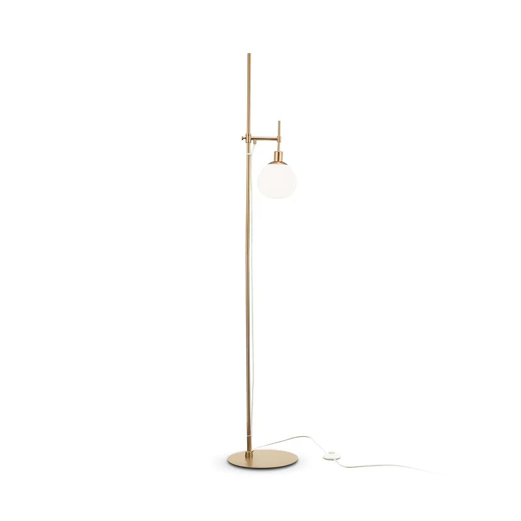 Luminaire de bureau laiton et verre blanc pour salon et chambre 55cm