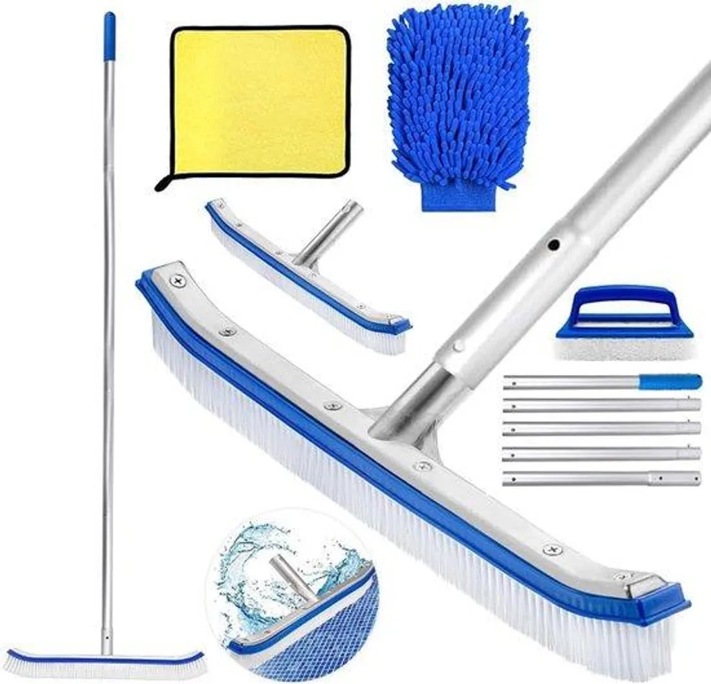 Kit piscine brosse 45 cm et manche alu 180 cm haute résistance - Qualité