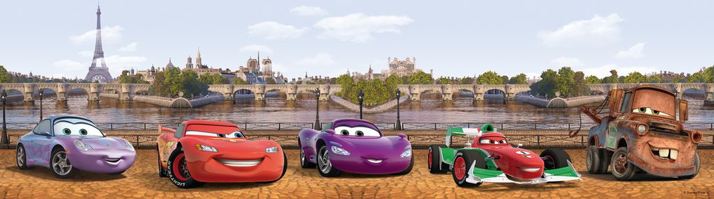 Disney selbstklebende Tapetenbordüre Cars Braun und Blau - Produktbild 