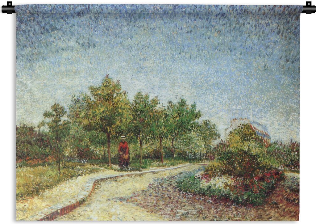 MuchoWow Wandteppich Wandbehang Allee im Park Voyer d'Argenson in Asnières - Vincent van Gogh 60x45 cm Tapisserie Dekoration Wandtuch - Das Schl...