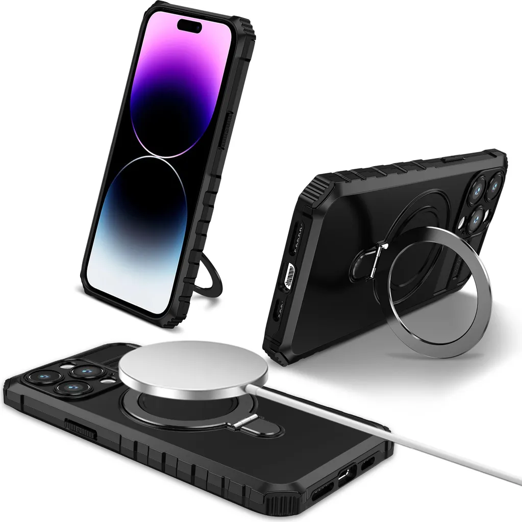 Cover MagSafe iPhone 15 Pro Max: Doppio Strato e Supporto Ring Integrato