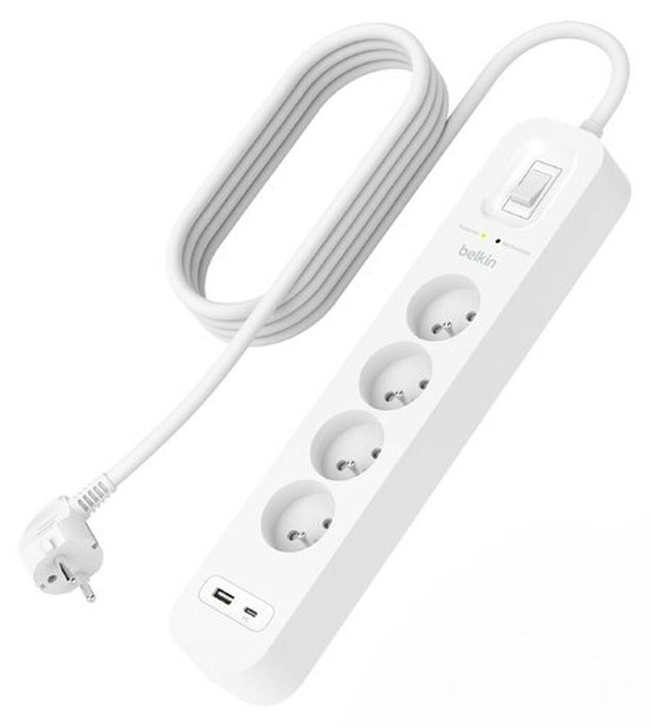 Belkin SRB001CA2M 4-polige Steckdosenleiste mit Schalter (2 m)