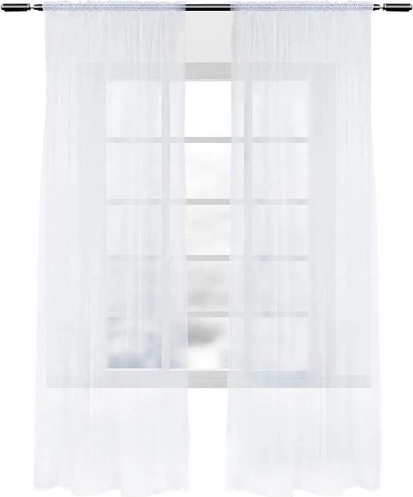 Paire de rideaux occultants blancs 140x245 cm pour salon et chambre