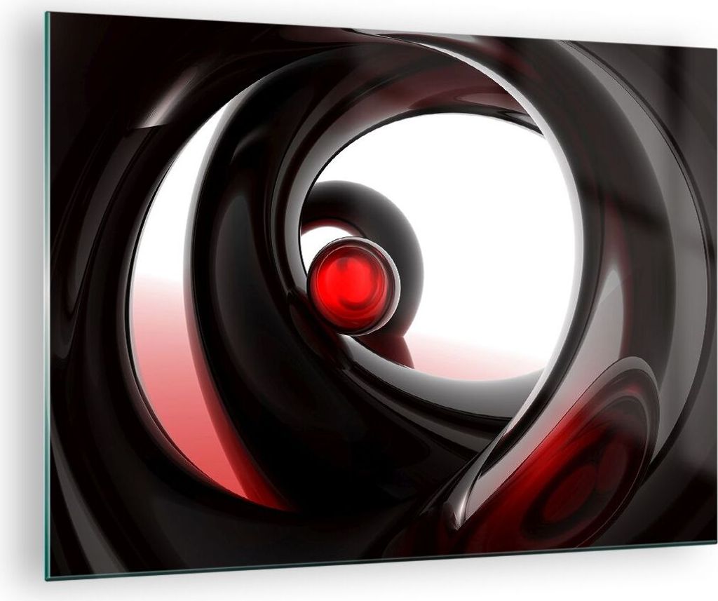 Bilder auf glas - Abstraktion Komposition Glaskugeln - 70x50cm - Glasbilder - Wandbilder - Kunstdruck - zum Aufhängen bereit - Wanddekoration aus ...