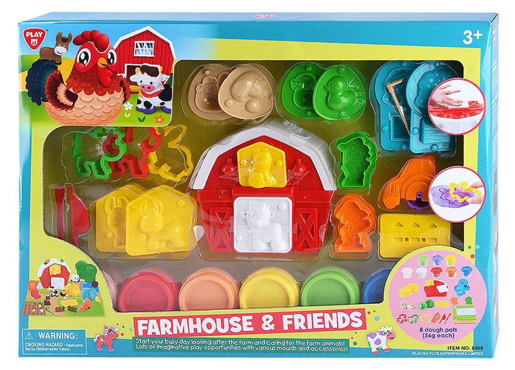 Playgo Bauernhof und Freunde – Ton-Set – 8 Tontöpfe