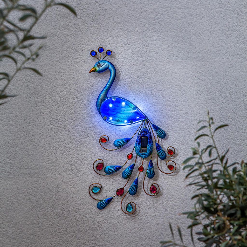 Decorazione da giardino Pavone solare a led Immagine del prodotto 
