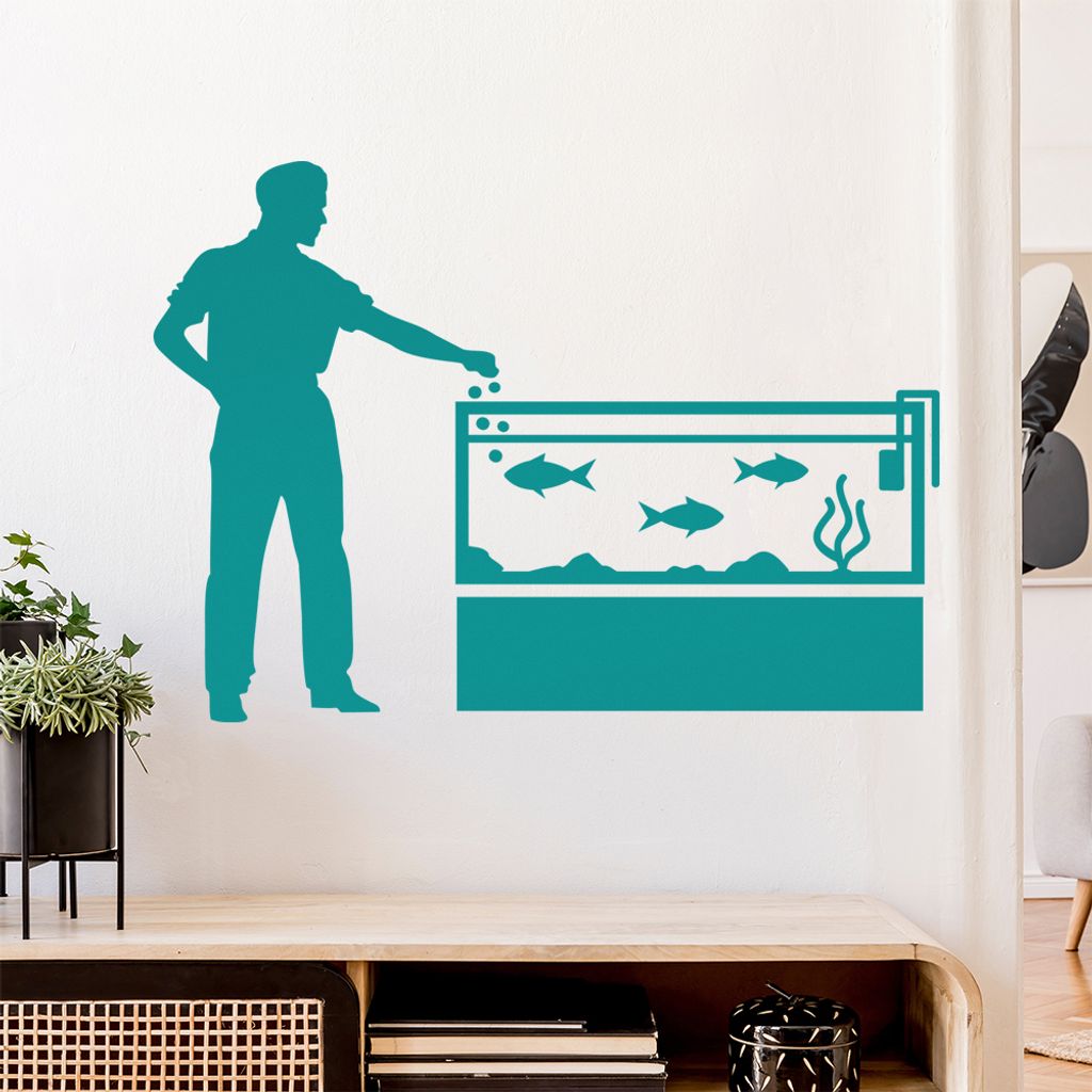 Aquaristik Fische Aquariums Wandtattoo Wandaufkleber Wall Sticker - Dekoration, Küche, Wohnzimmer, Schlafzimmer, Badezimmer