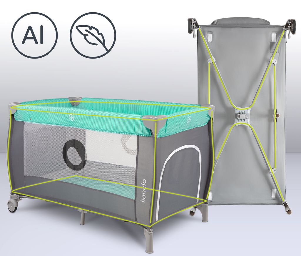 Lionelo Sven Plus 2in1 Baby Bett Laufstall Baby bis 15 kg Produktbild 3