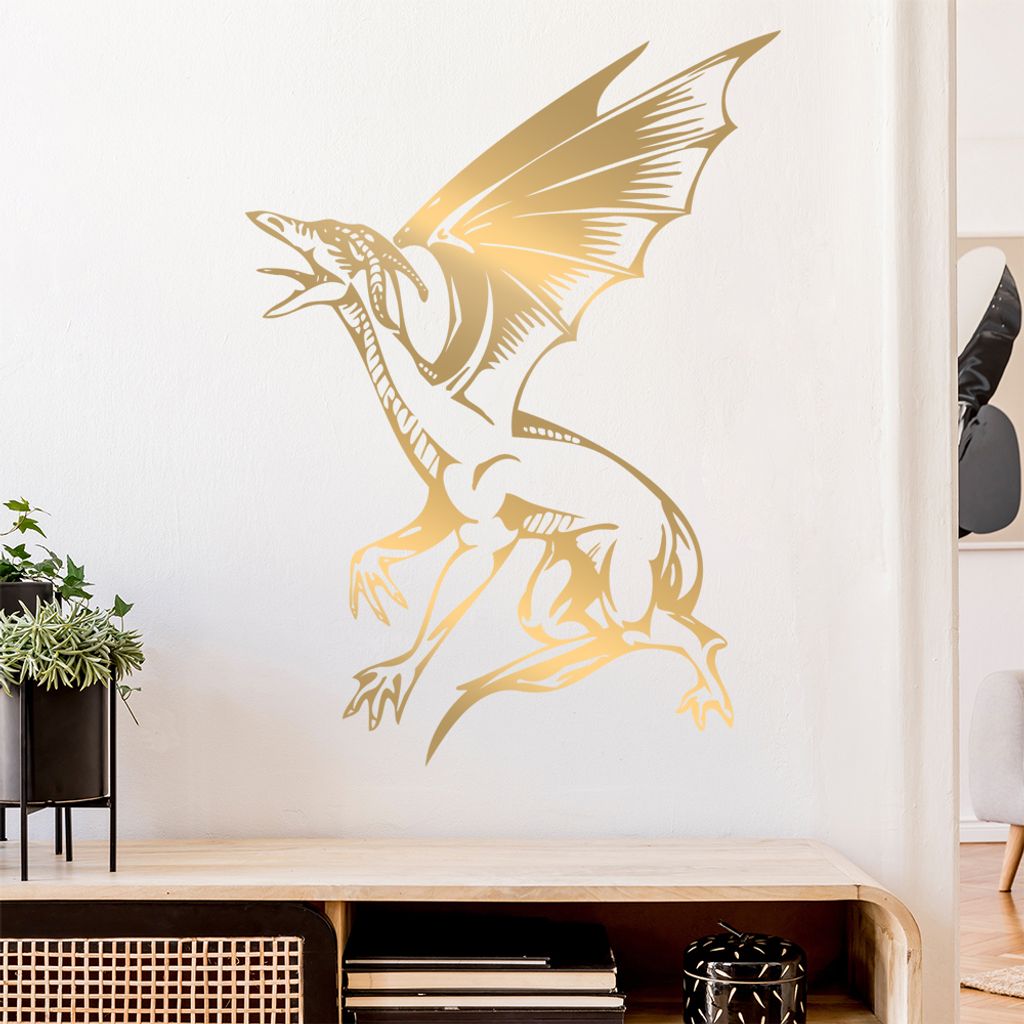 Flugdrache Wandtattoo in 6 Größen - Wandaufkleber Wall Sticker - Dekoration, Küche, Wohnzimmer, Schlafzimmer, Badezimmer