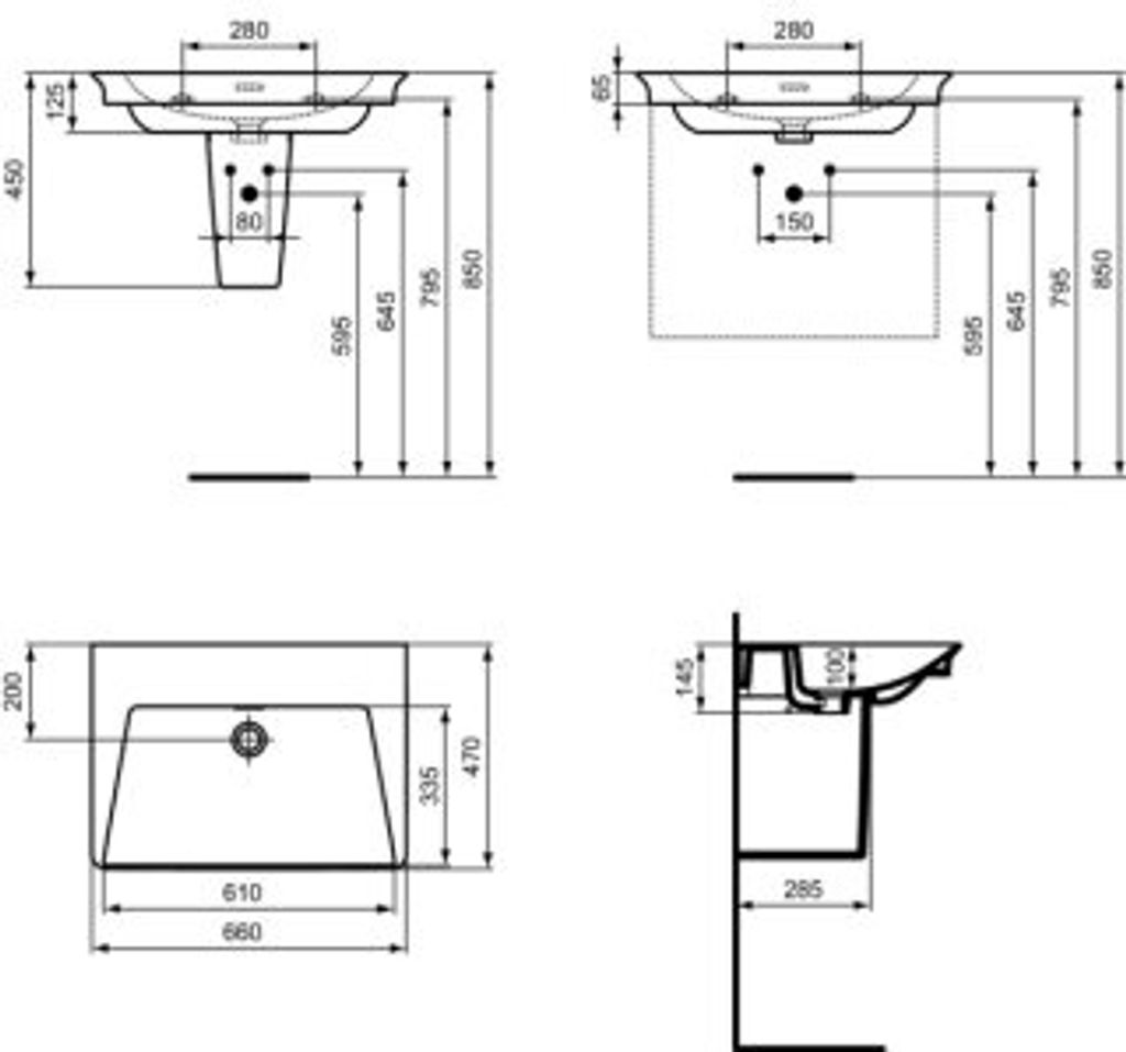 IDEAL STANDARD E2700MA Möbelwaschtisch La Dolce Vita 660 mm