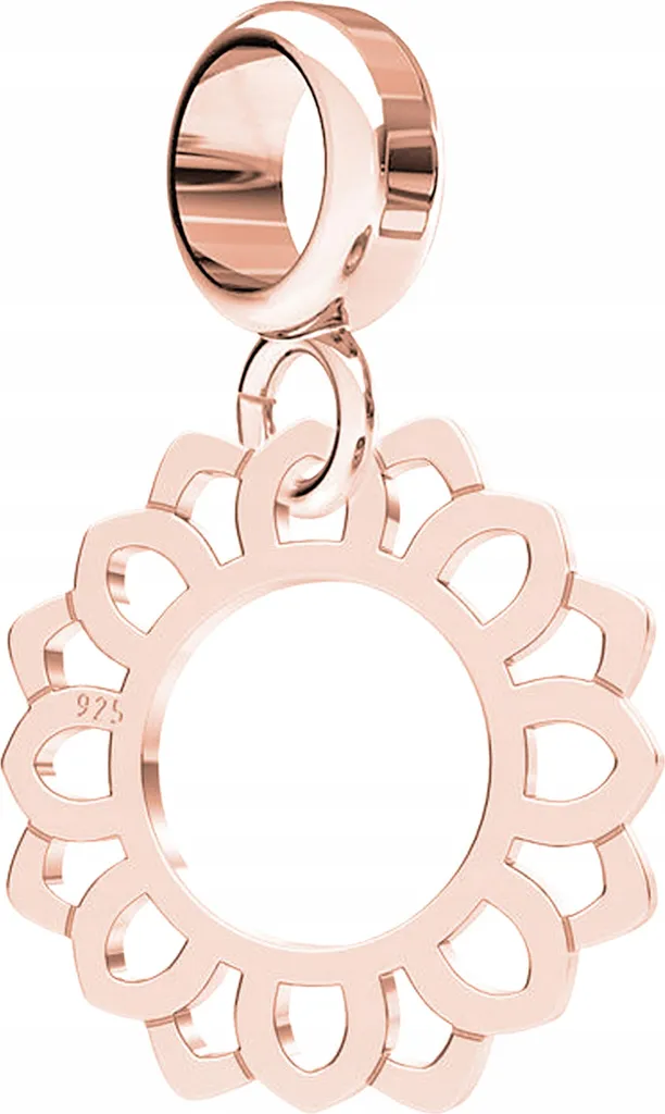 Elegante Charm Rosette Flower in Argento 925 e Oro | Gioielleria Donna