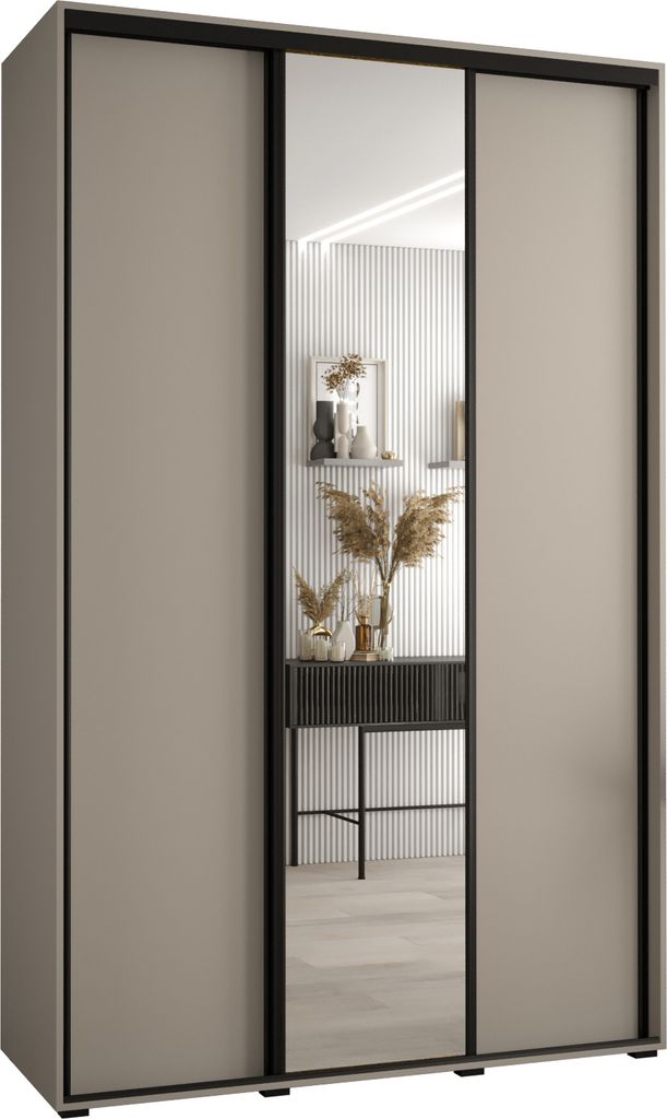 Kryspol Dakota 3 Schrank, drei Türen - 235,2x160x45cm - Kaschmir Schwarz