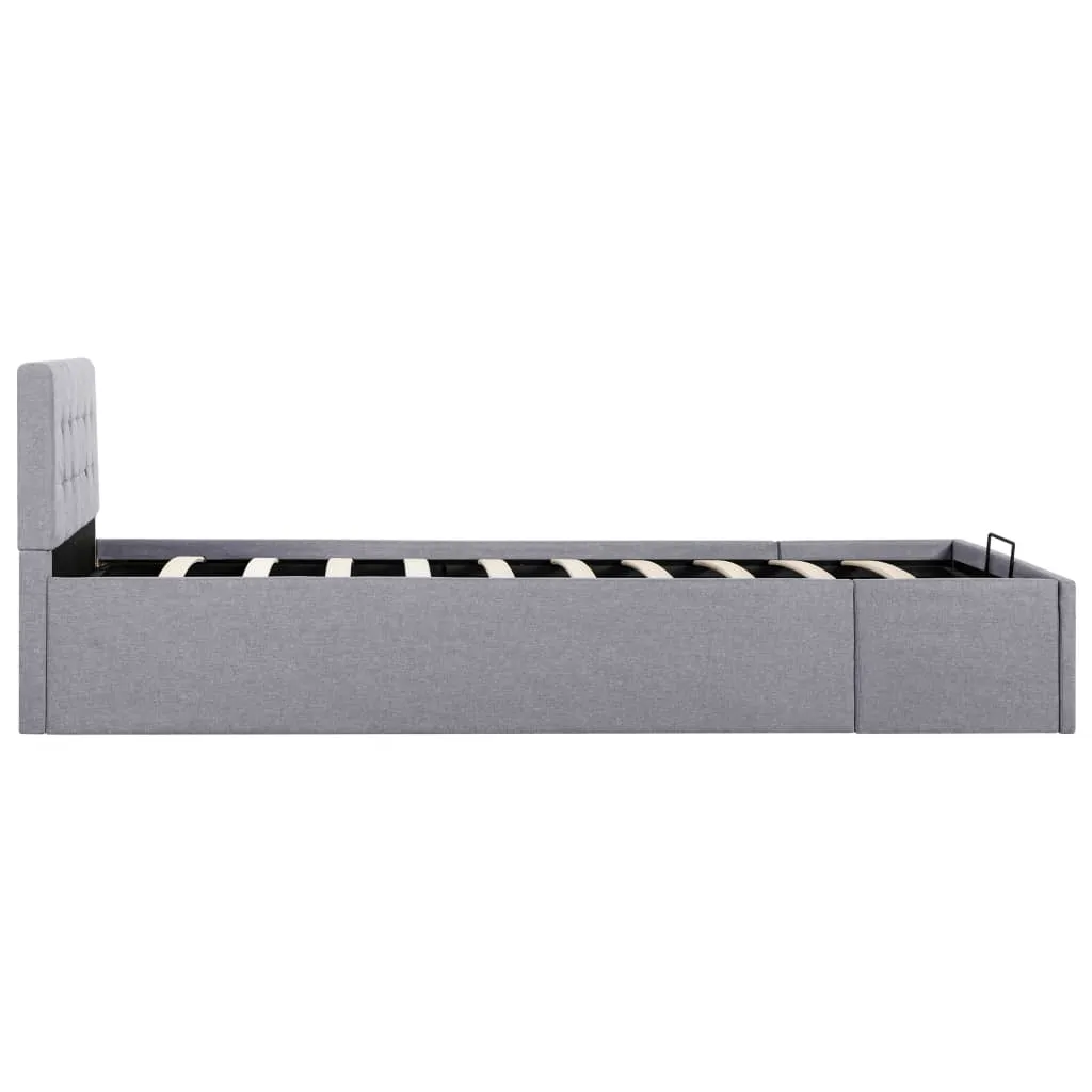 Lit relevable hydraulique gris clair 90x200 cm - Structure tissu solide - 5