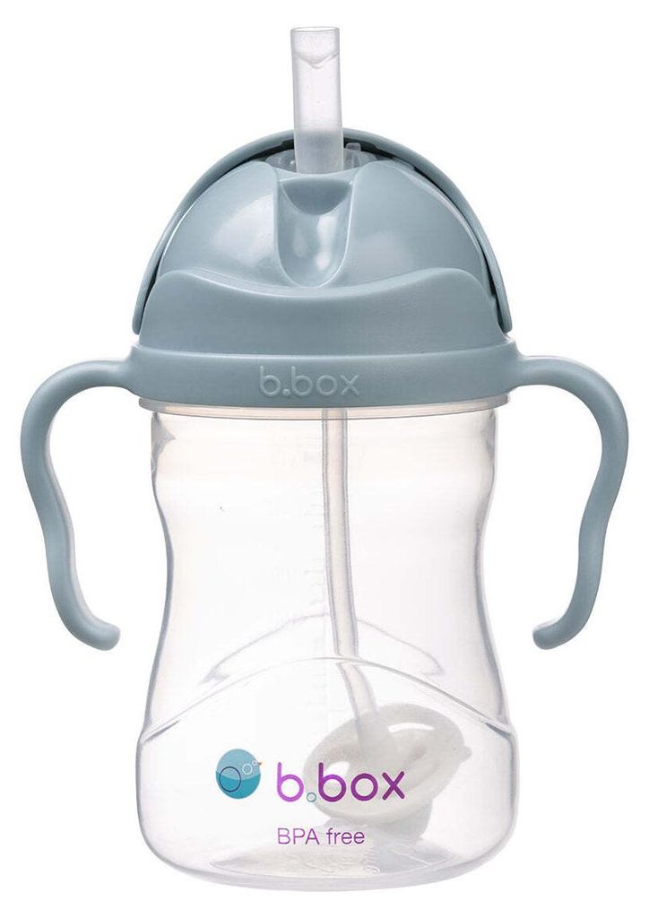 Wasserflasche mit beschwertem Strohhalm, Blau, B.box Produktbild 