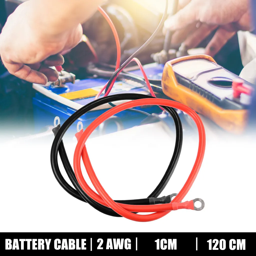Câbles Batterie 2 AWG Cuivre avec Isolation PVC 120cm pour Camion 2pcs