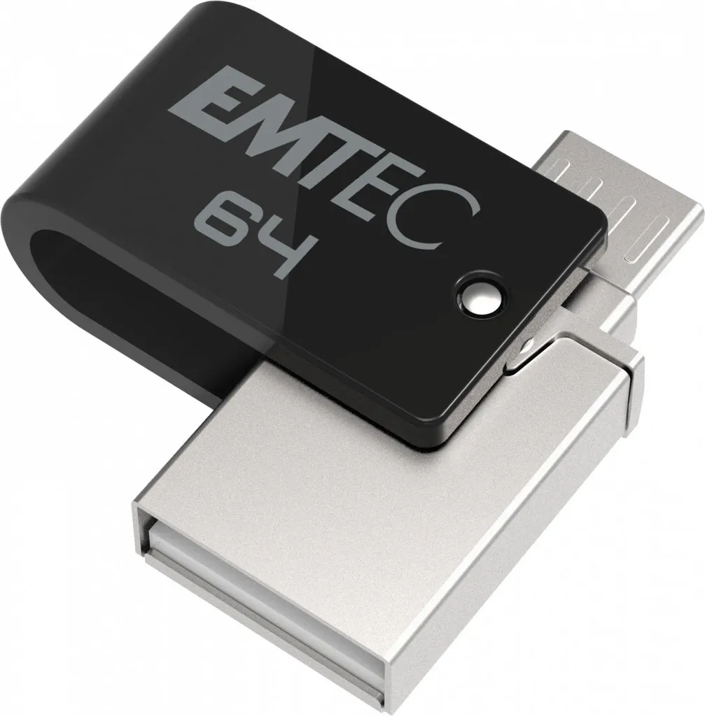 Clé USB Dual Micro-USB 64 Go Emtec pour Smartphone et Ordinateur