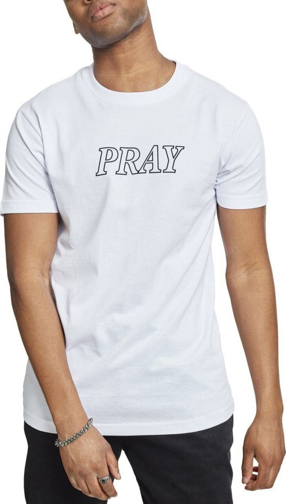 Mister Tee Shirt - PRAY HANDS weiß - 5XL