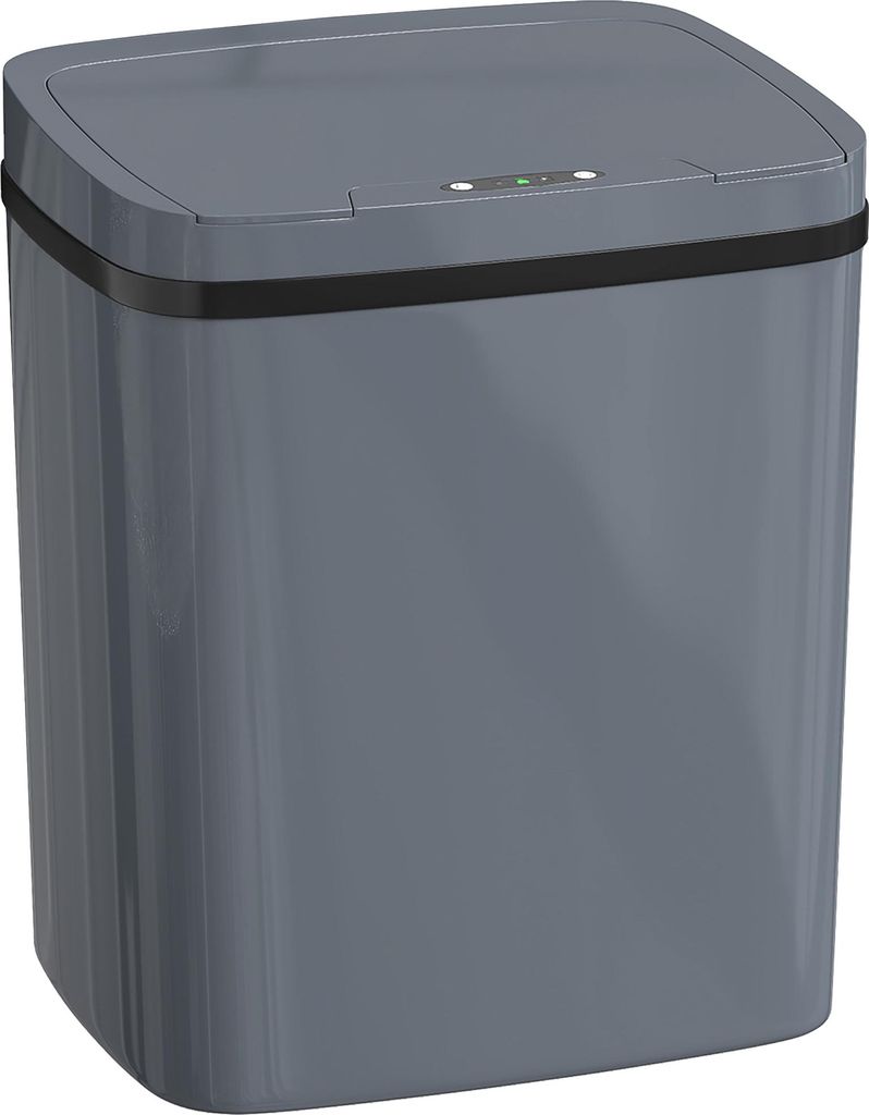Sensor Mülleimer 15L Automatischer Mülleimer mit zwei Öffnungsmodi, für Büro, Küchen, 27,6 x 21,4 x 33,5 cm, Grau