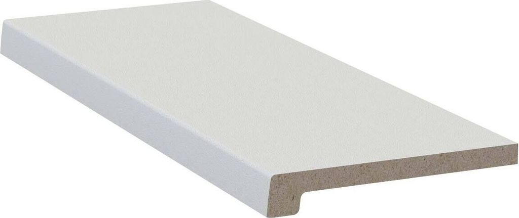 Werzalit Fensterbank Exclusiv Polarweis - Perlstruktur, Tiefe: 150 mm x Länge: 1500 mm ohne Seitenabschluss