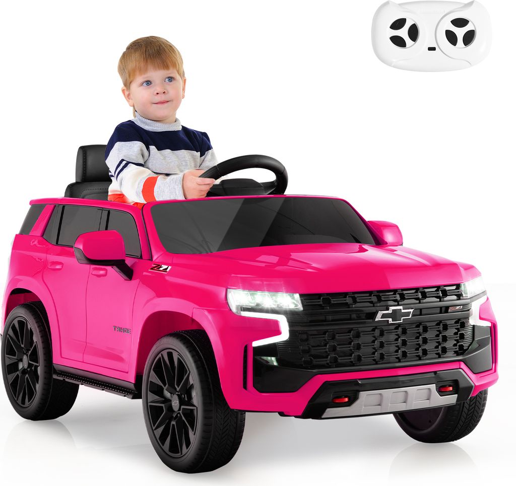 DREAMADE 12 V Elektroauto für Kinder, Fahrzeug mit elterlicher Fernbedienung, 3 Geschwindigkeiten, Elektrofahrzeug 3-6 Jahren, Pink