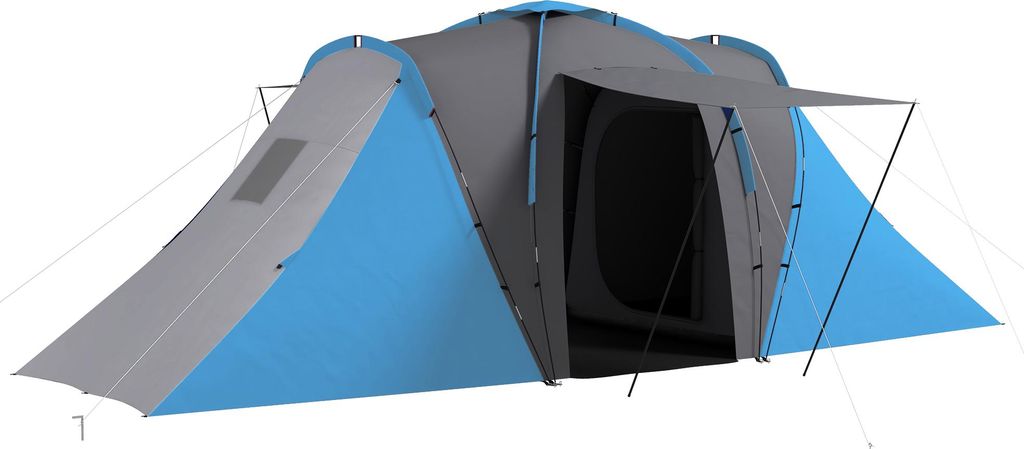 Outsunny Tunnelzelt Campingzelt für 4 Personen mit 2 Produktbild 