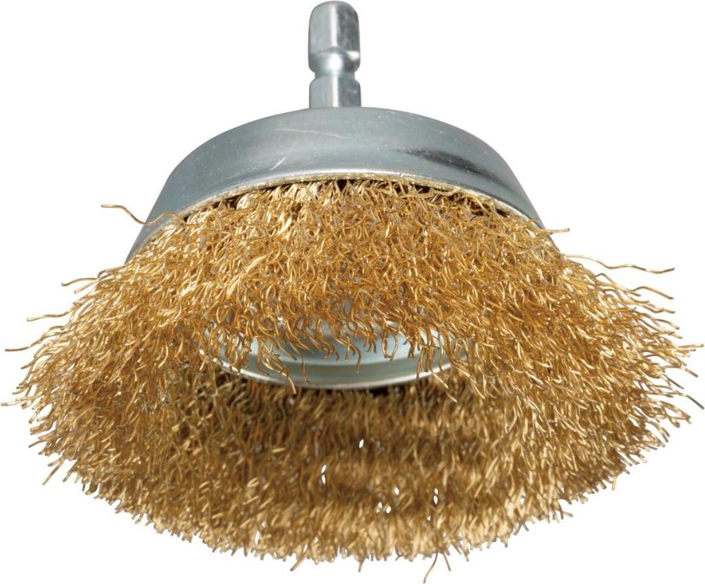 Makita Topfbürste, Ø 63 mm, gewellt, verzinkt, 1/4-Sechskant