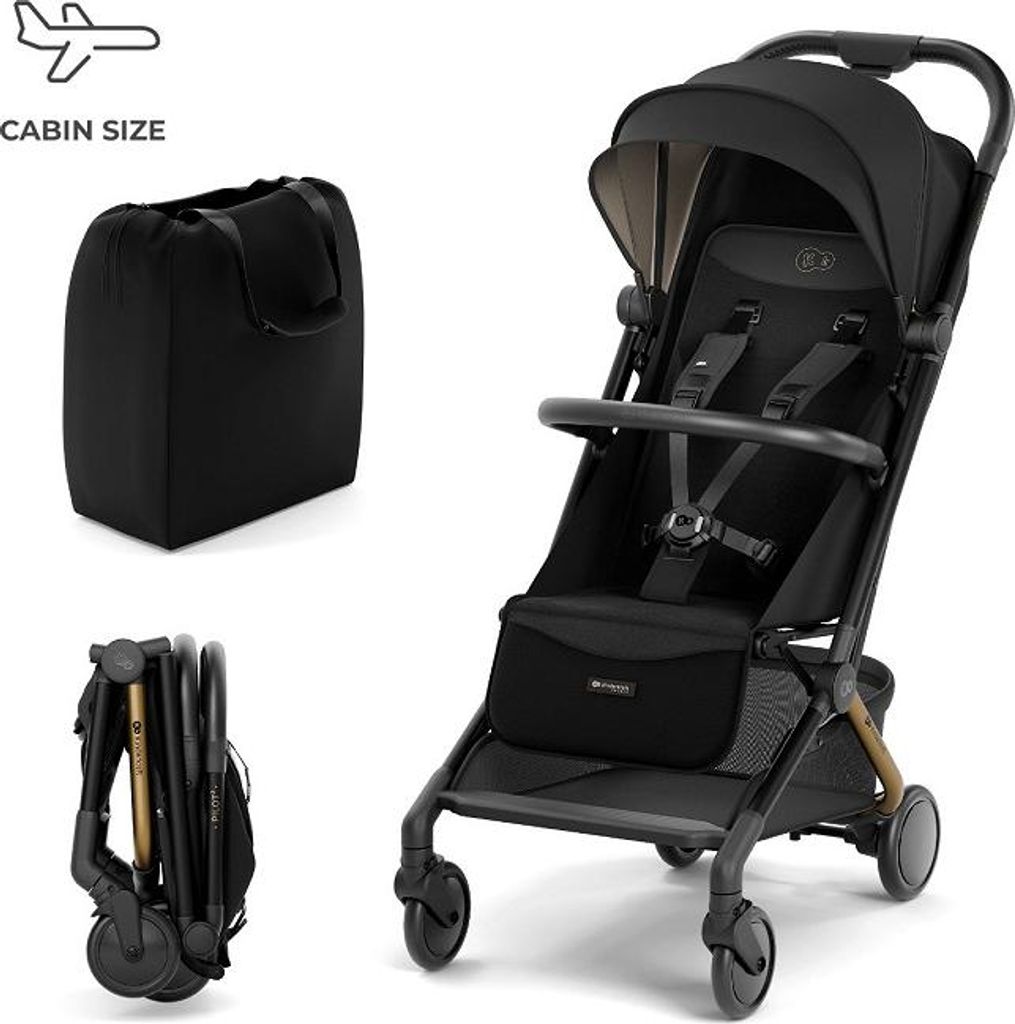 Kinderkraft PILOT 2, passeggino ultraleggero nero, ideale Immagine del prodotto 