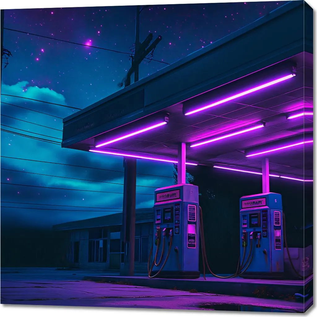 Arredo Design Neon 90x90cm - Il Potere della Notte - Quadro Luminoso LED