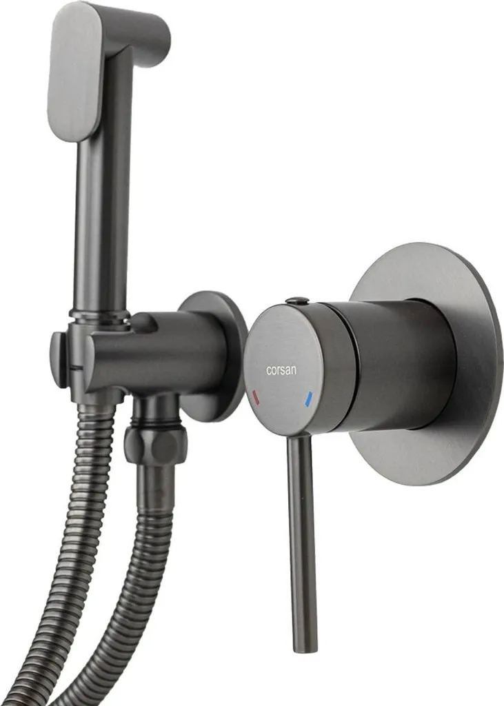 Corsan Lugo Gunmetal: Rubinetto Bidet da Incasso Eco-Design Moderno
