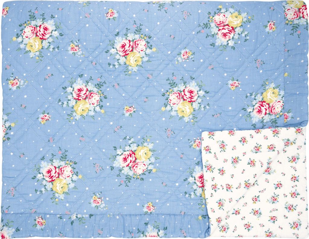 GreenGate Tagesdecke LAURA blue Quilt Decke 140x220