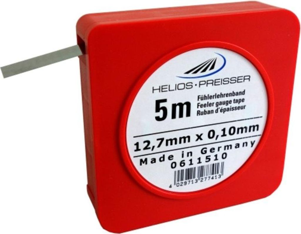 Helios Preisser Fühlerlehrenband, Einzelkassette (Kohlenstoffstahl, gehärtet, Breite 12,7 mm,Länge 5 m, Nennmaß 0,05 mm)