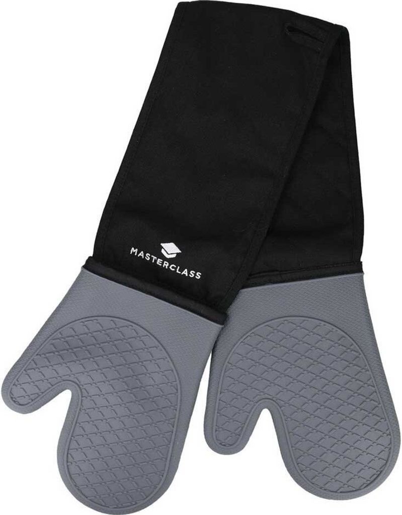 MasterClass Wasserdichte Silikon-Ofenhandschuhe, extra sicher mitrutschfestem Griff und Ärmel of Stoff