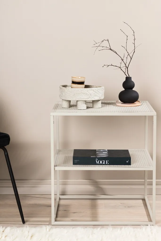 Table basse beige Netz pour salon - Table d'appoint moderne et sobre