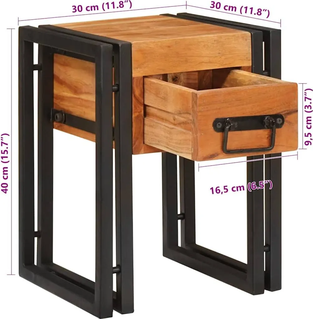 Table d'appoint compacte 30x30 cm pour ranger vos télécommandes et café