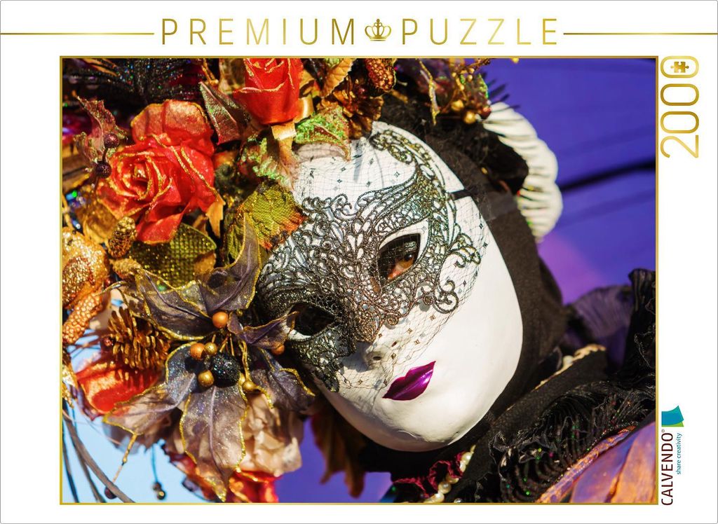 CALVENDO Puzzle Karneval in Venedig 2000 Teile Puzzle quer | 2000 Teile Lege-Größe 90x67cm Foto-Puzzle für glückliche Stunden
