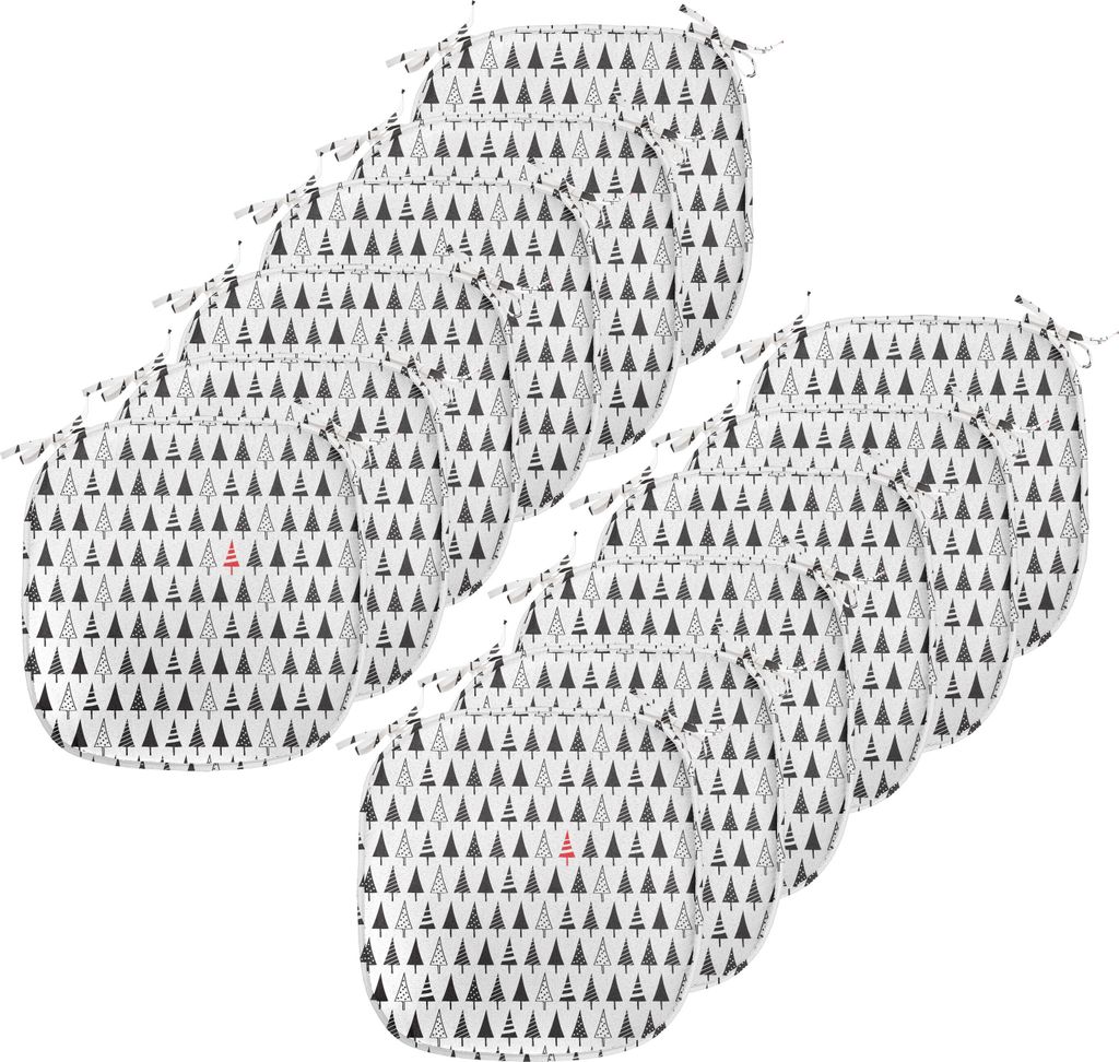 ABAKUHAUS Weihnachten Polster für Esszimmerstühle, Triangle Pine Trees, Dekoratives wasserfestes Kissen mit Riemen für Küchensitze, 40 cm x 40 ...