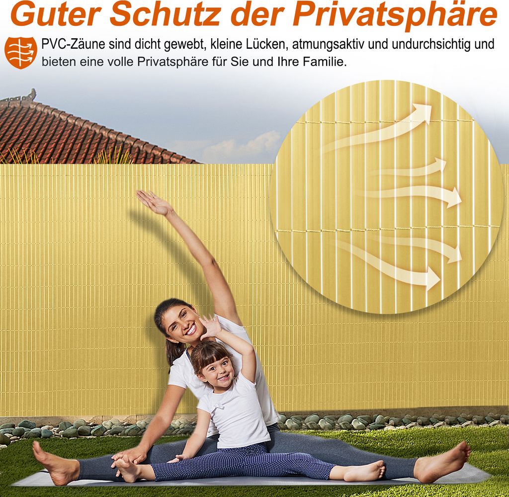 LZQ 160x400cm Sichtschutzmatte PVC Bambus Sichtschutz Produktbild 4