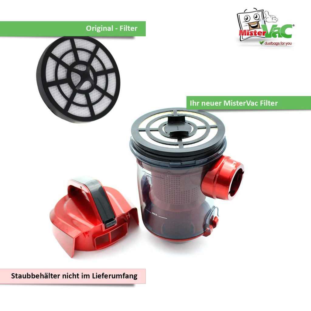 Filtro Aria Di Scarico MisterVac Compatibile Con Hoover SE71/SE50 - 1 Pezzo Con Copertura Protettiva Lavabile
