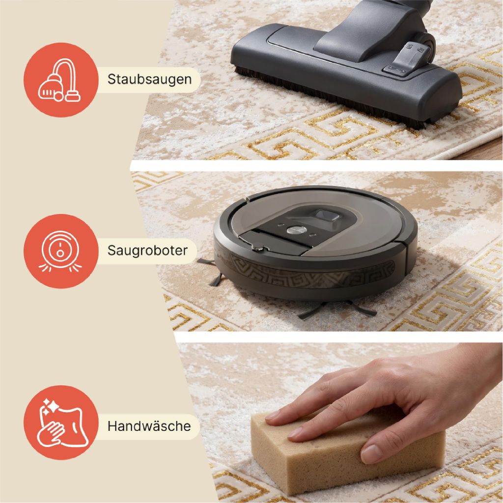 Tapiso Teppich ARES klassisch golden beige Wohnzimmer  300 Produktbild 