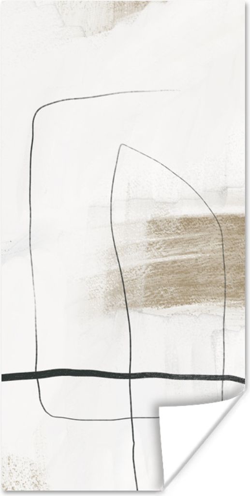 MuchoWow Poster Farbe - Minimalismus - Schwarz 60x120 cm - Wandschmuck