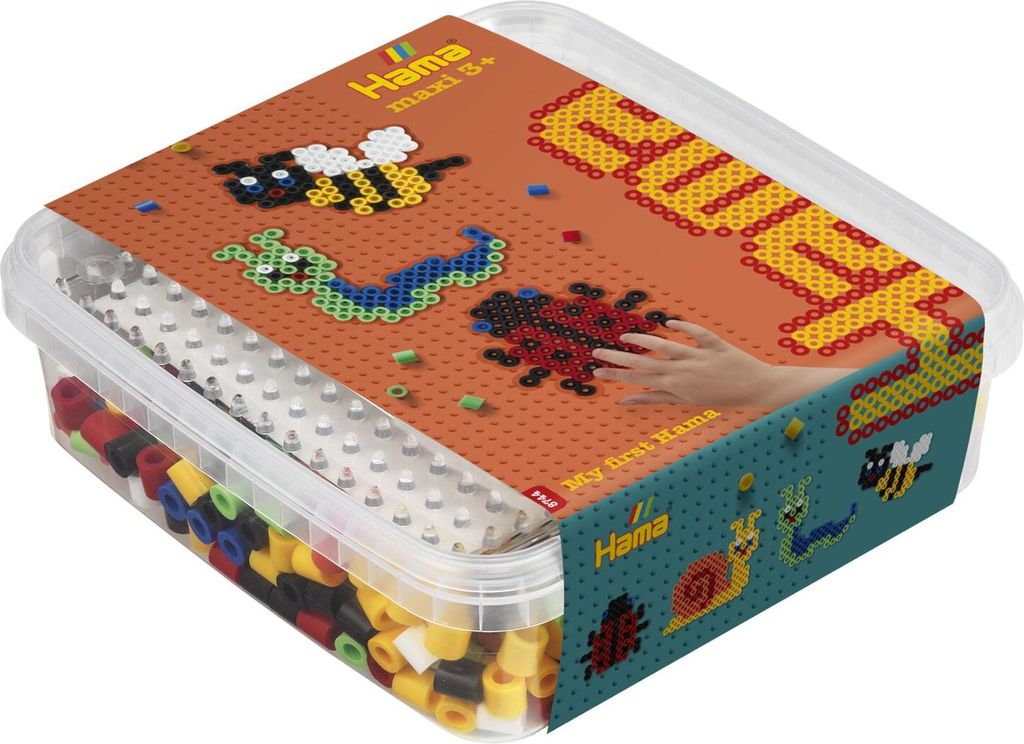 HAMA 8744 - Scatola di perline maxi con ferro da stiro, 600 Immagine del prodotto 