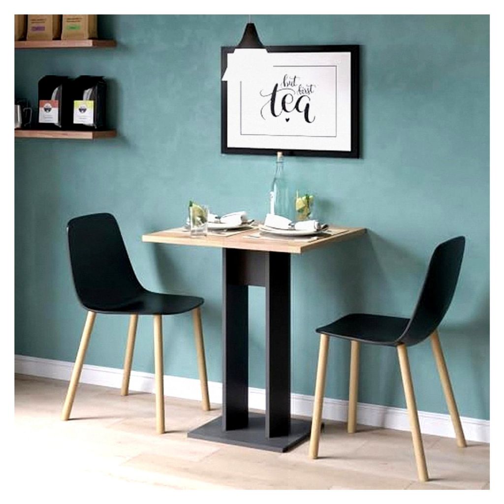 Esstisch Repose, Anthrazit, 65 x 65 cm, geeignet als platzsparender Tisch für kleine Räume