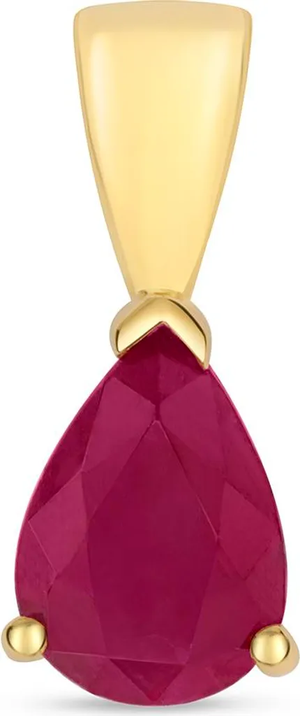 Pendentif Or 9 Carats serti d'un Rubis Naturel - Format 13mm par 5mm