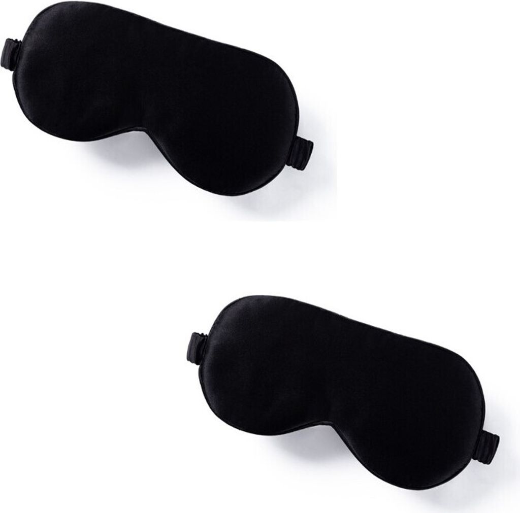INF Schlafmaske aus seide im 2er-Pack Schwarz