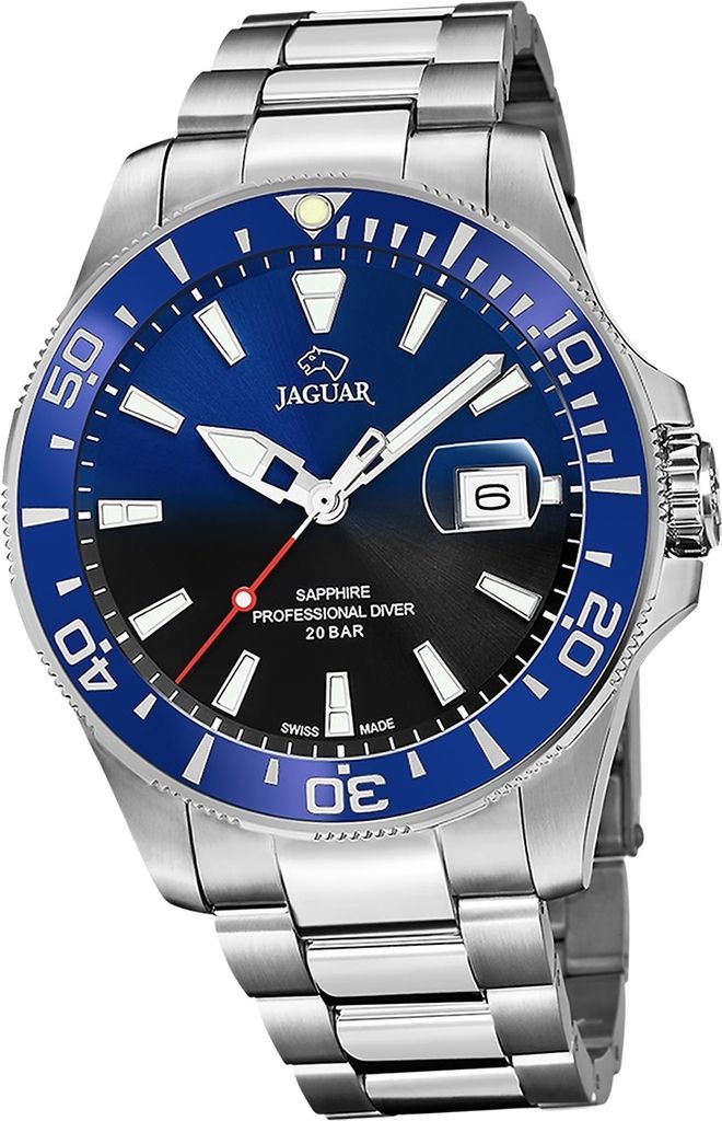 Jaguar Edelstahl Herren Uhr Analog Luxus silber Pro Diver D2UJ860/5