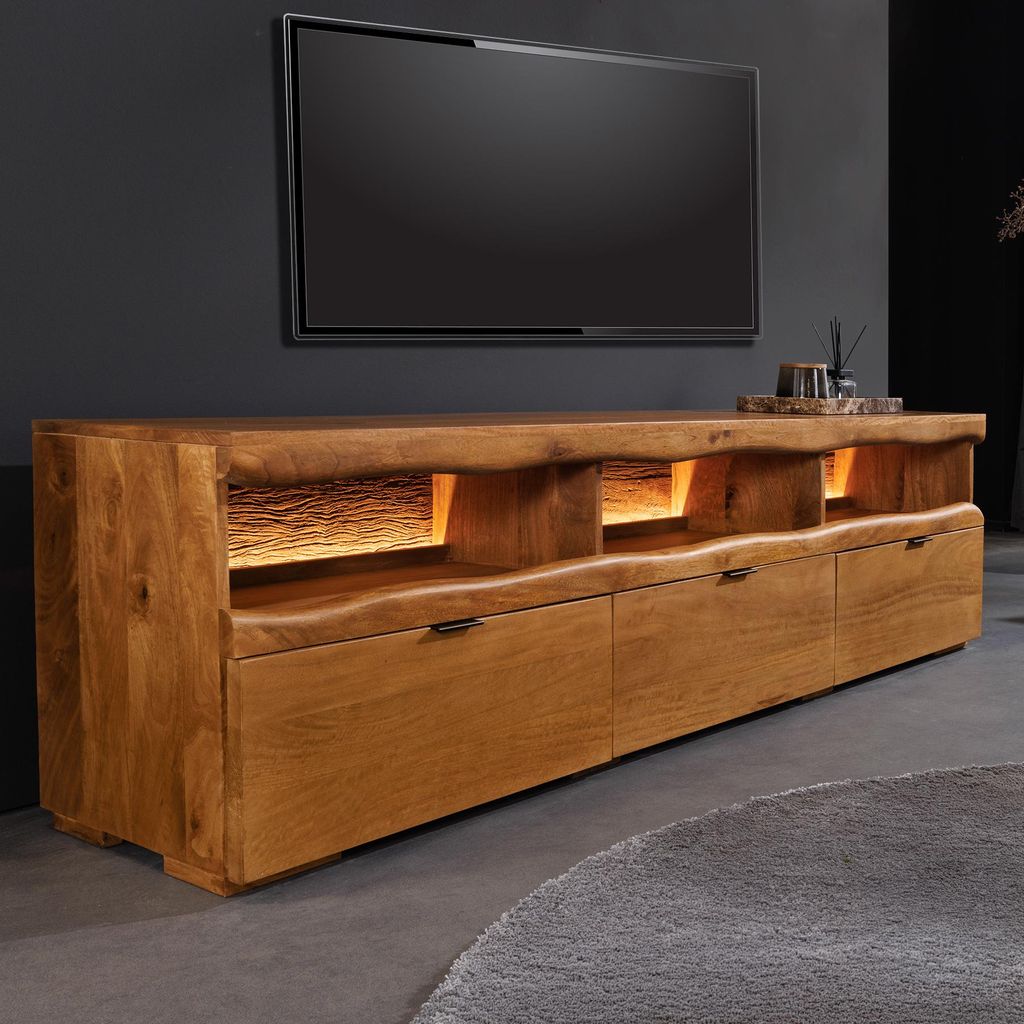riess-ambiente TV-Board GRAND 180cm braun massives Produktbild 
