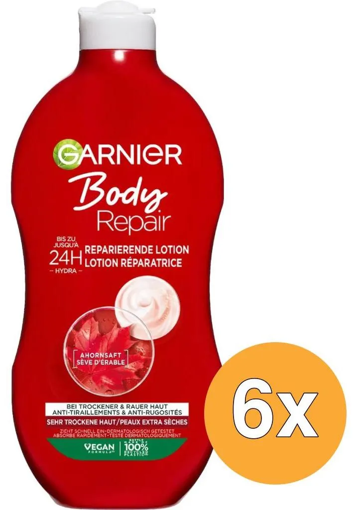 Garnier Body Repair Lait-crème réparateur 400ml - Pack de 6 flacons
