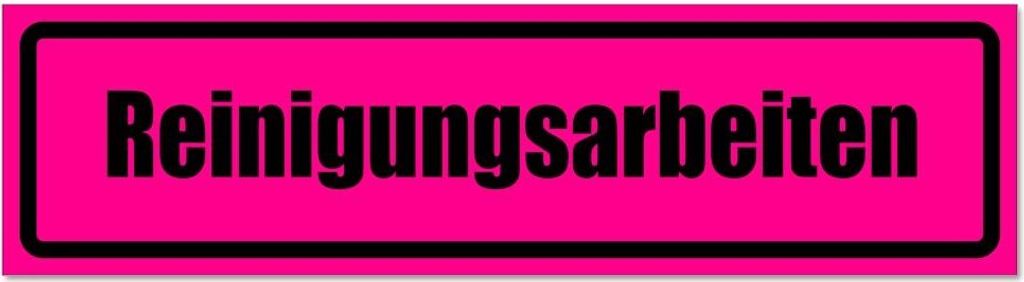 Kiwistar - Autoaufkleber - Pink - Schwarz - 30 x 8 cm - Reinigungsarbeiten invertiert - Hinweis Aufkleber Sticker für Auto, Kfz, Fahrrad, PKW, LKW