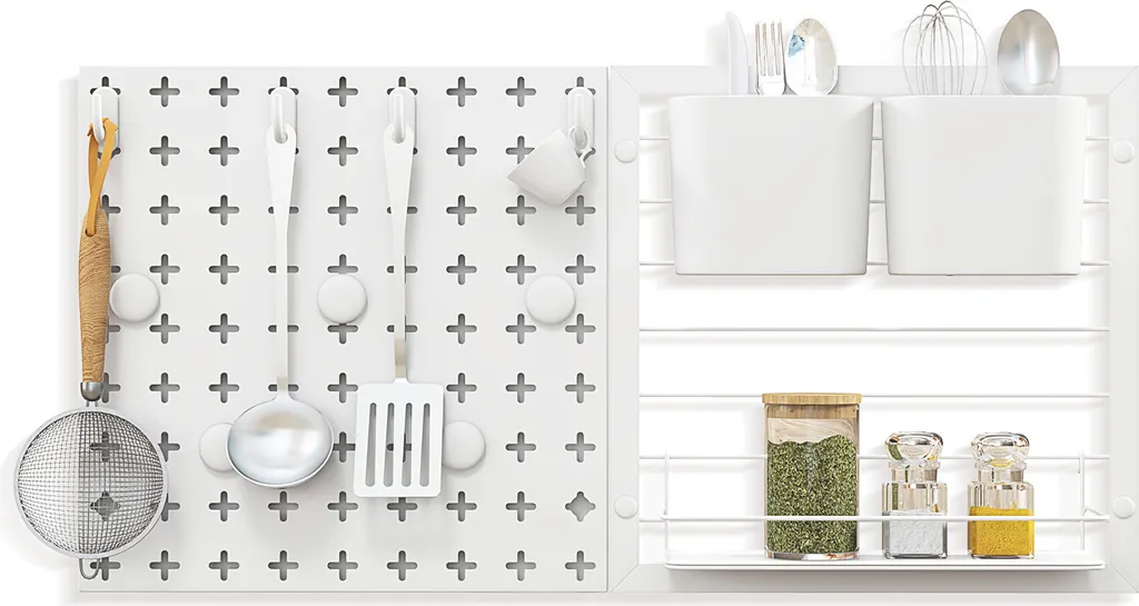 Panneau d'Affichage Mural Modulaire avec Aimants et Crochets en Acier