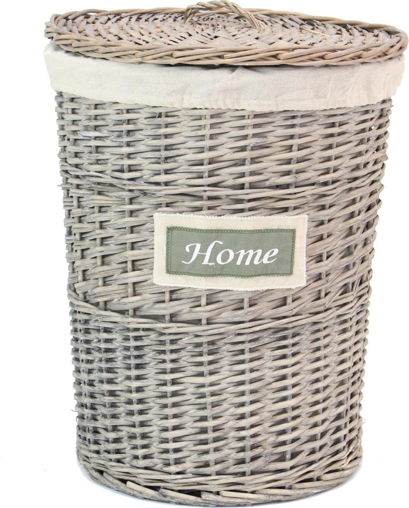 Wäschekorb Home Weide grau Deckel Landhaus Stil Produktbild 